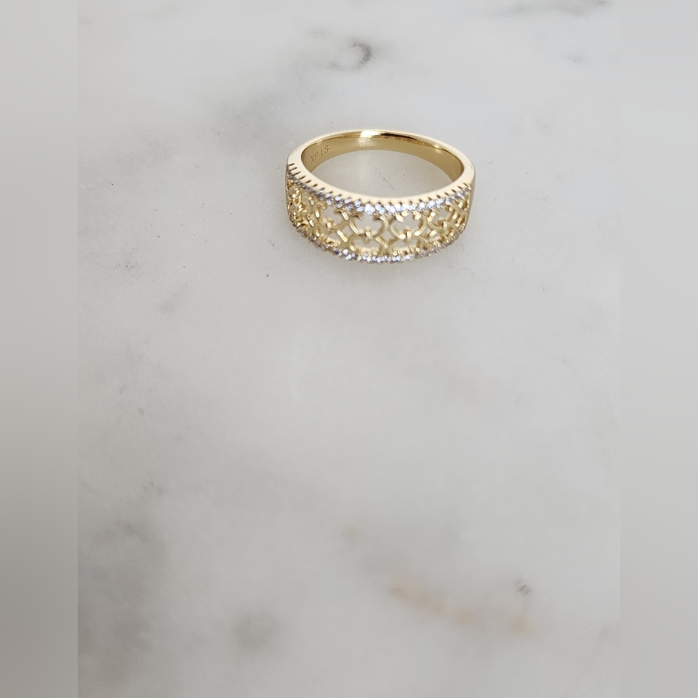 Gold and Silver Tone Women's Ring Size # 8 - Picture 4 of 6